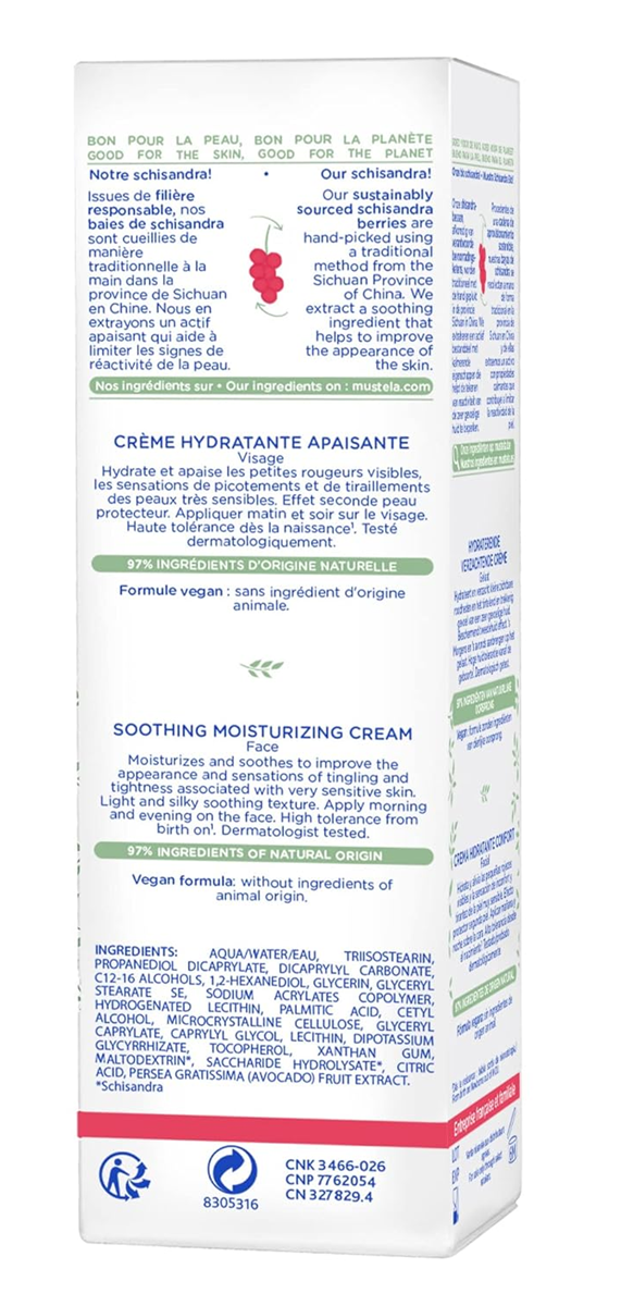 MUSTELA hidratáló arckrém nagyon érzékeny bőrre 40 ml