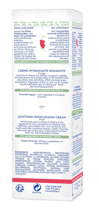 MUSTELA hidratáló arckrém nagyon érzékeny bőrre 40 ml