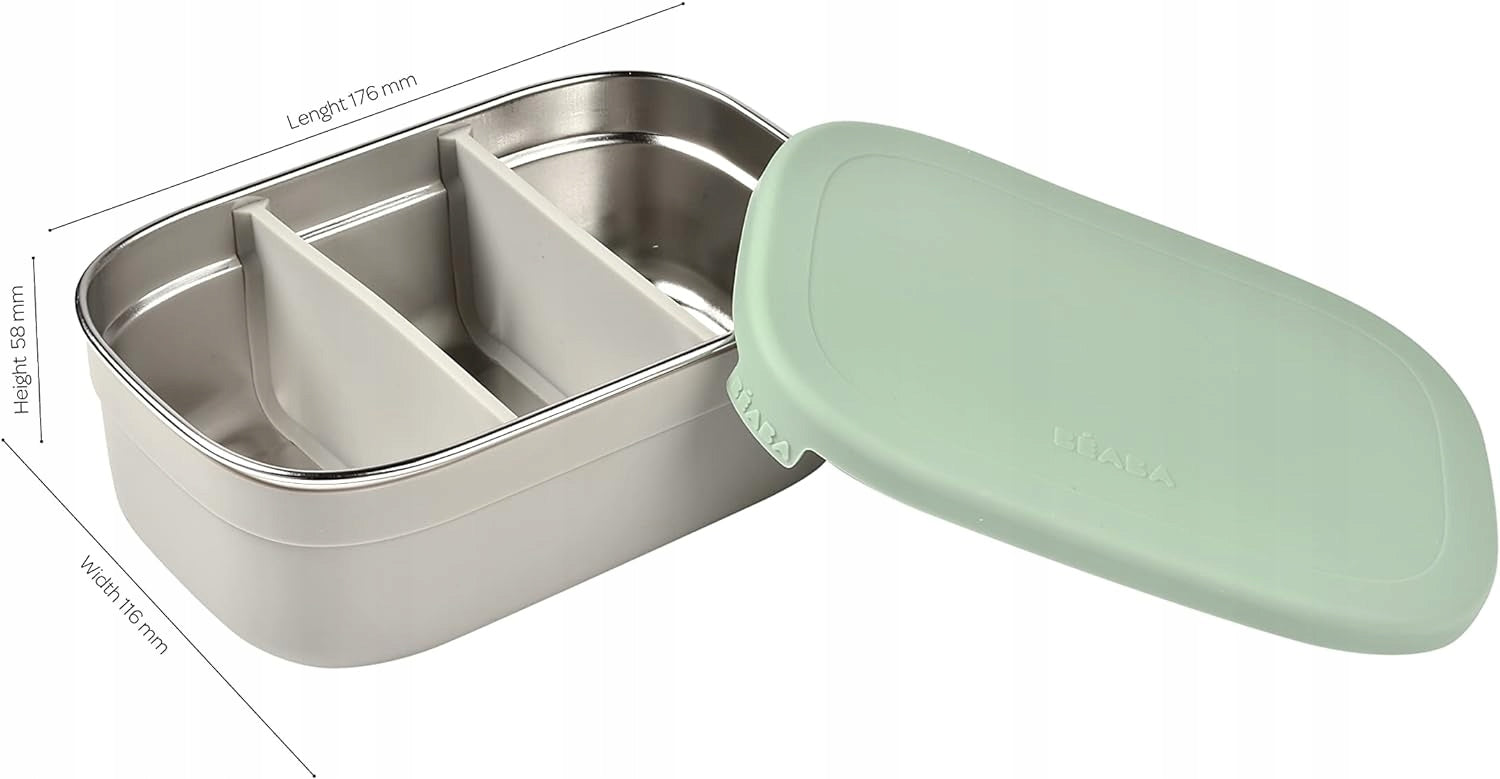 BEABA stainless steel lunchbox 760 ml with compartments