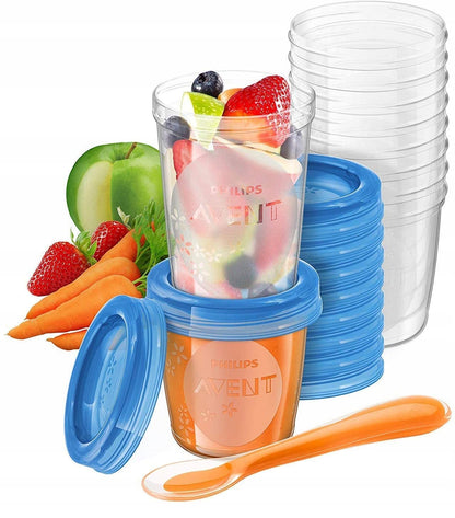 PHILIPS AVENT SCF721/20 zestaw kubeczków po przechowywania żywności x 20 + łyżeczka