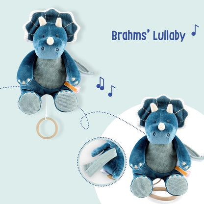 NOUKIE'S przytulanka z pozytywką "Kołysanka Brahms'a" TRICERATOPS 20 cm