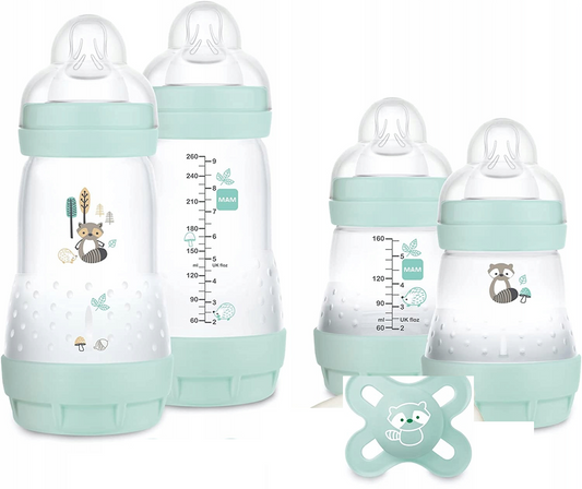 MAM Anti-Colic 2 x butelka Anti-Colic 160 ml ze smoczkami, 2 x butelka Anti-Colic 260ml, smoczek uspokajający