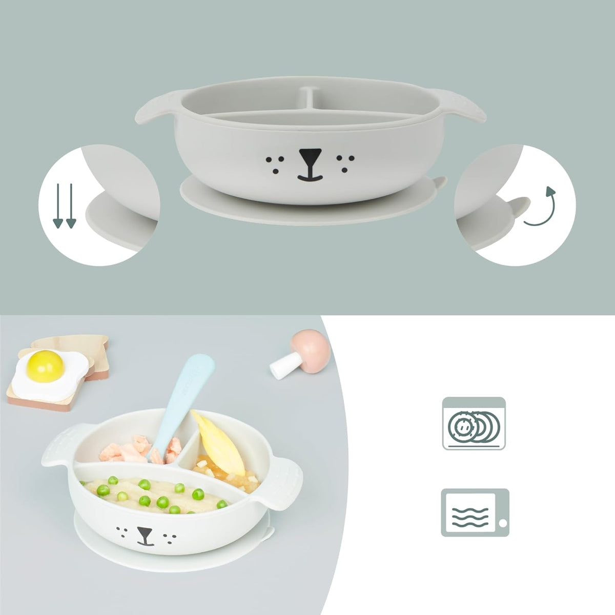 BABYMOOV LEARN'ISY Set of dishes. - Plate, cup, cupcake, cupcake, cupcake