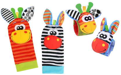 Pulseras para muñeca y calcetines con sonajeros, set de 4 unidades