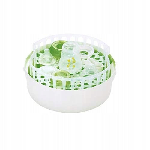MAMmicrowave steam sterilizertongs includedcolour white and greyBPA-freePost-sale condition, almost perfect