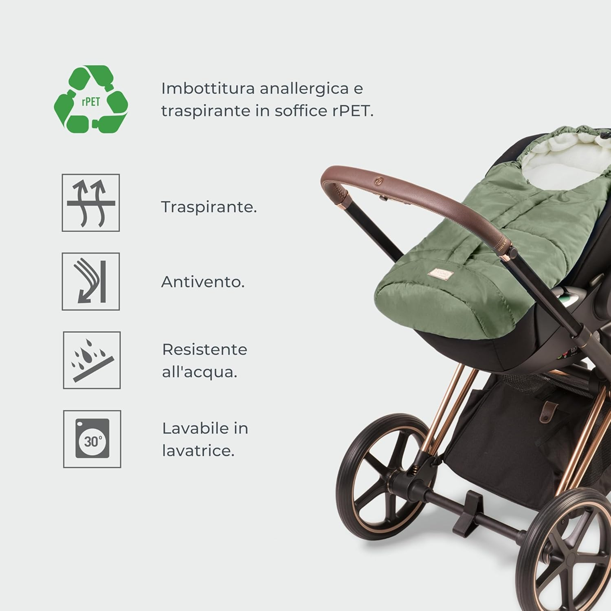MOOVO NUVITA univerzális bundazsák babakocsikhoz, 0–6 hónapos korig, 80 cm