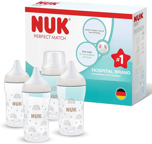 NUK Perfect Match hasfájás elleni cumisüvegek 260 ml 3 hónapos kortól, 4 db