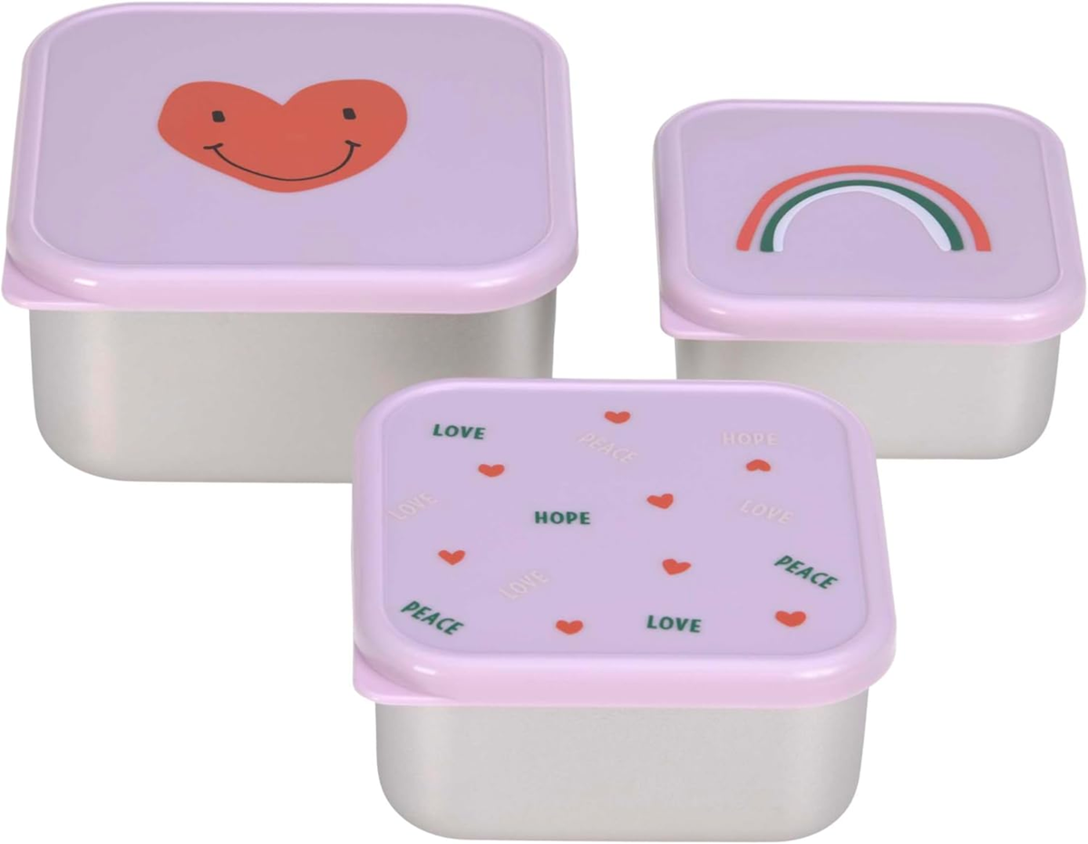 LASSIG Snackbox stalowe PUDEŁKA NA PRZEKĄSKI x3