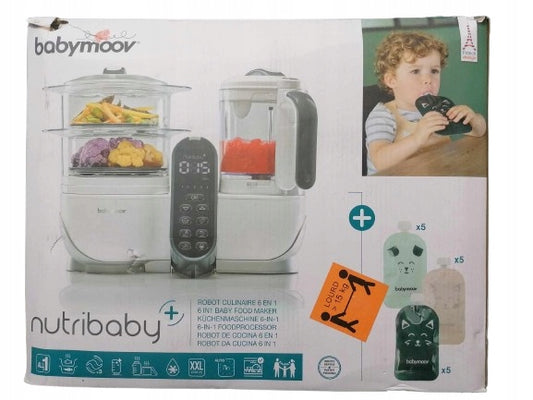 BABYMOOV Nutribaby + 5 az 1-ben konyhai robotgép, gőzölő, mixer, sterilizáló