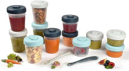 BEABA voedselcontainers 2x90 4x150 6x250, lepels