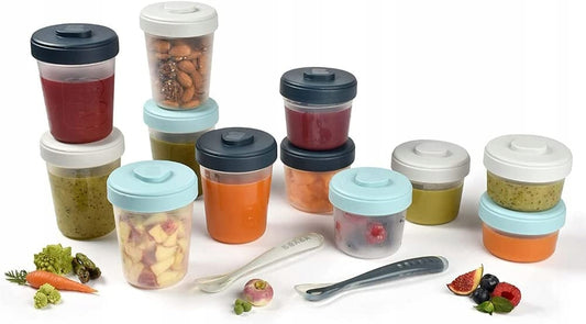 BEABA contenitori per alimenti 2x90 4x150 6x250 cucchiaino