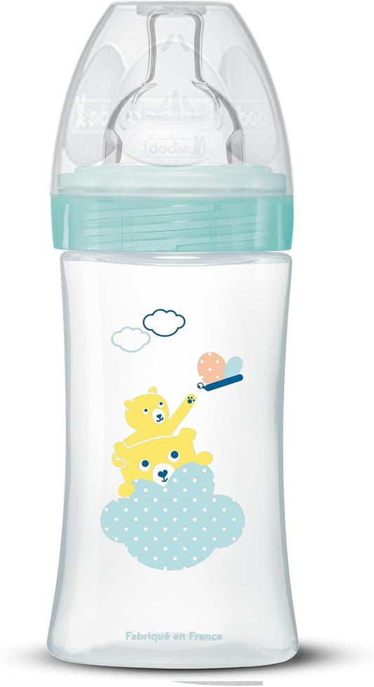DODIE Sensation+ butelka 270 ml smoczek 2 średni przepływ 0-6 m MIŚ i LEW