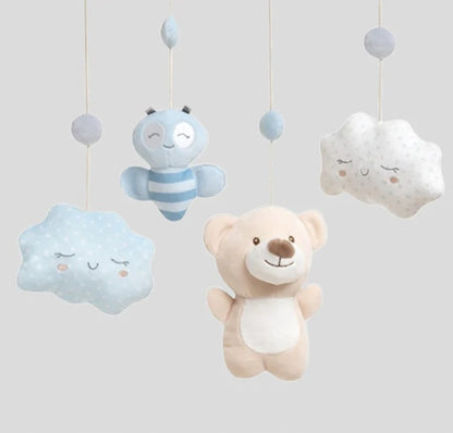 INTERBABY zenélő kiságyforgó MACKÓK és FELHŐK