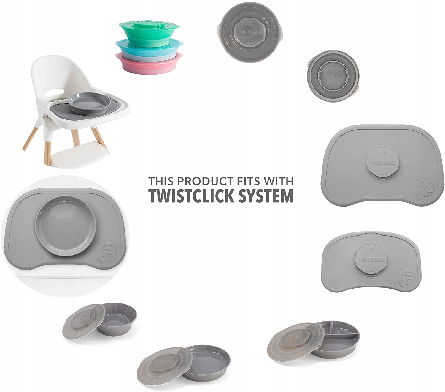 TWISTSHAKE CLICK MAT alátét tányérral, 6 hónapos kortól