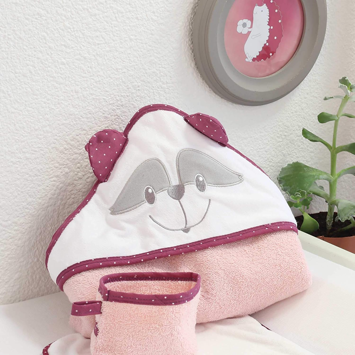 TROIS KILOS SEPT cape de bain 70x70 cm + gant de toilette