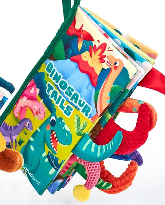 HAHALAND Dinosaur Tails livre sensoriel SUSPENSION 12,5 x 22 cm