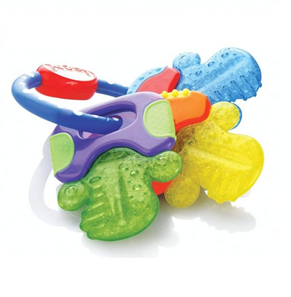 NUBY IcyBite σιλικονούχο δαχτυλίδι οδοντοφυΐας με ψυκτικό υγρό 9 x 14 cm ΚΛΕΙΔΙΑ