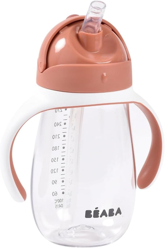 BEABA Straw Cup Tritan szívószálas csőrös pohár 300 ml 8 h+