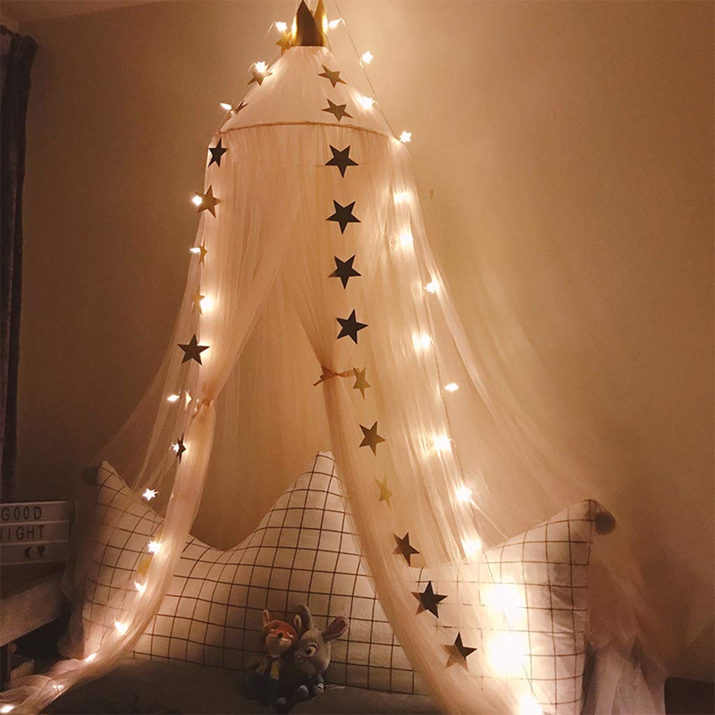 OLDPAPA namiot tipi baldachim wiszący z koroną i gwiazdkami 240cm