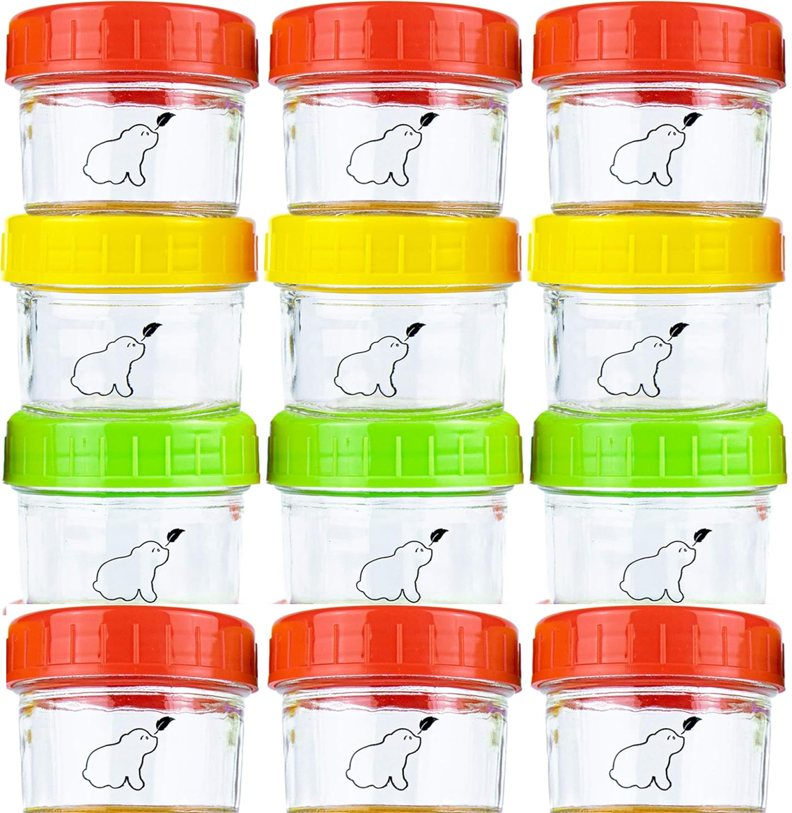 BUDDING BEAR üveg tárolóedények, befőttesüvegek 120 ml 12 db