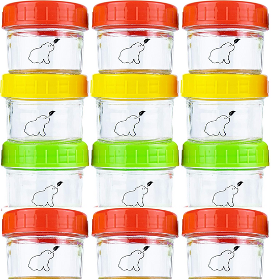BUDDING BEAR üveg tárolóedények, befőttesüvegek 120 ml 12 db