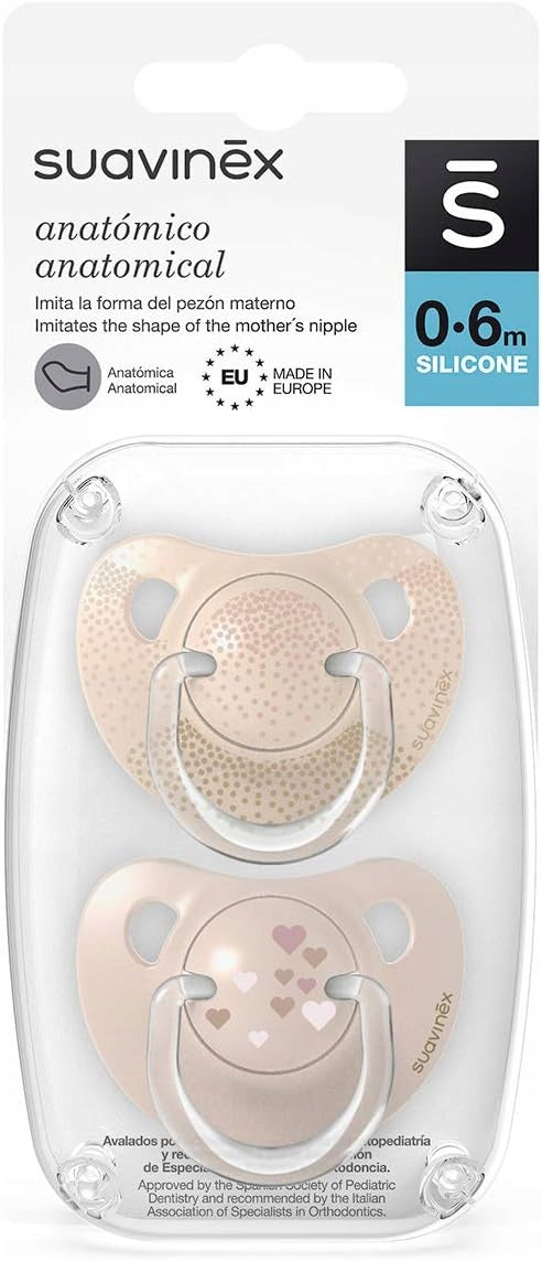 SUAVINEX chupete anatómico x2 de silicona 0-6 meses