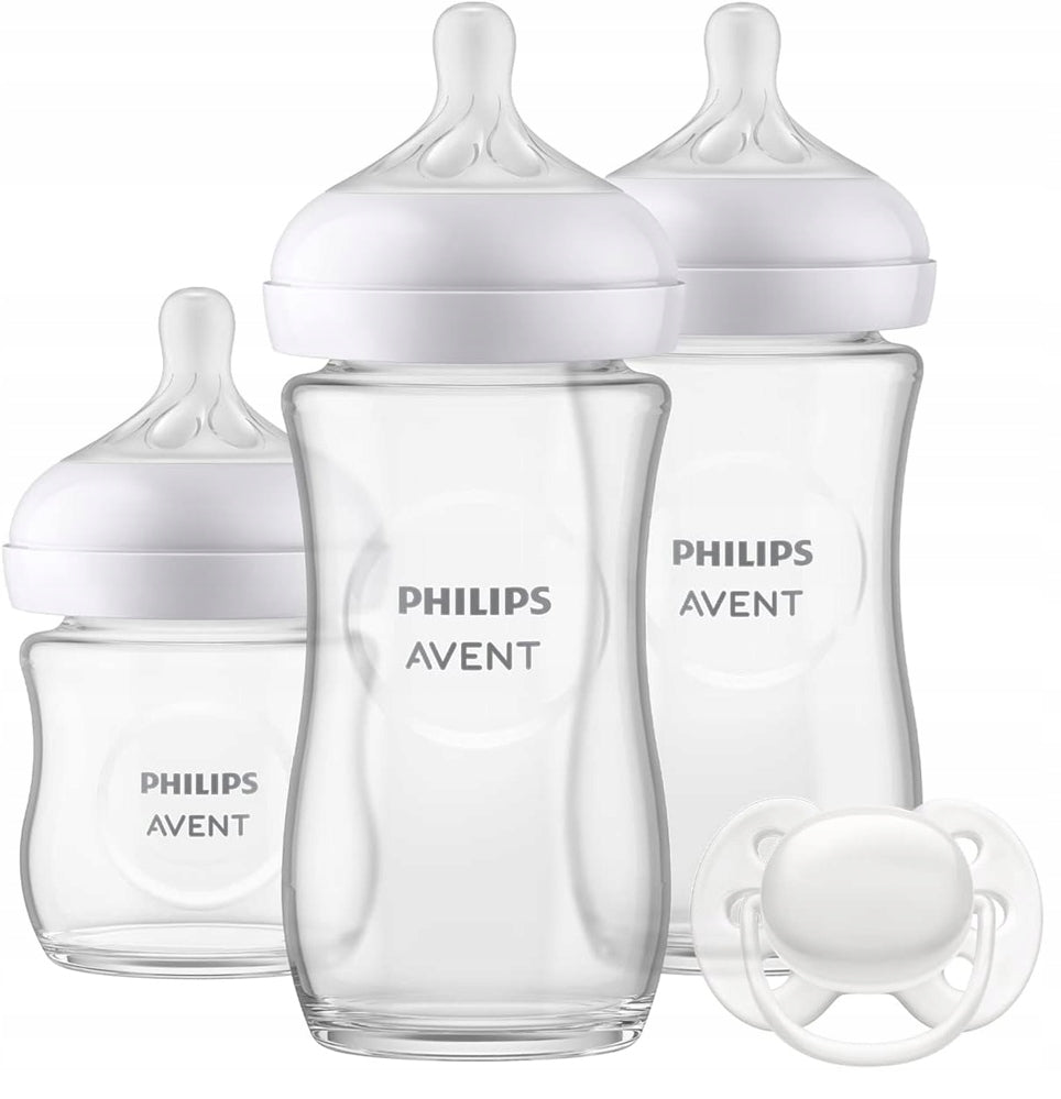 PHILIPS AVENT Natural Response set 3 bottiglie IN VETRO + succhietto