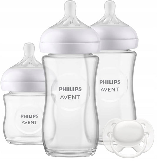 PHILIPS AVENT Natural Response sada 3 skleněné lahvičky + dudlík