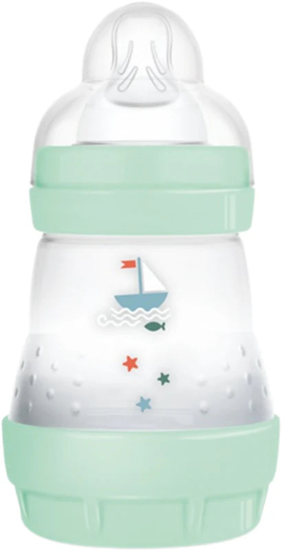 MAM Easy Start butelka antykolkowa 160 ml dla niemowląt, silikonowy smoczek SkinSoft, system antykolkowy