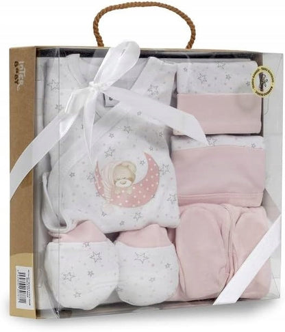INTERBABY bambusz ajándékszett pizsama sapka zokni előke