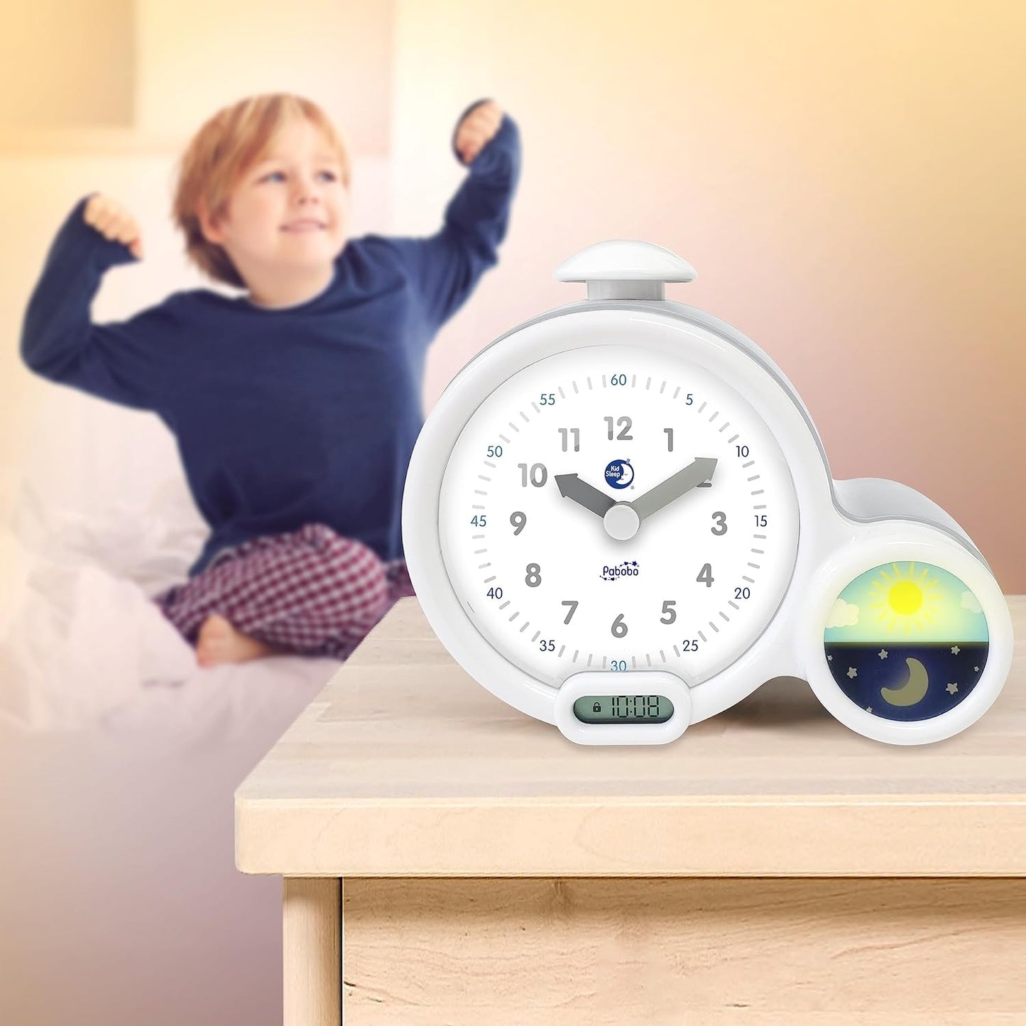 PABOBO Kid'Sleep oktató ébresztőóra, szürke