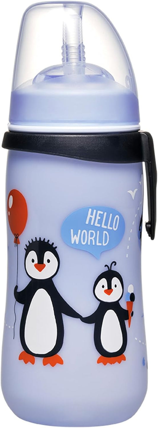 NIP Straw Cup szívószálas csőrös pohár 330 ml 12 h+ PINGVINEK