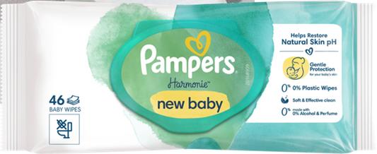 PAMPERS HARMONIE nedves törlőkendő NEW BABY 46 db