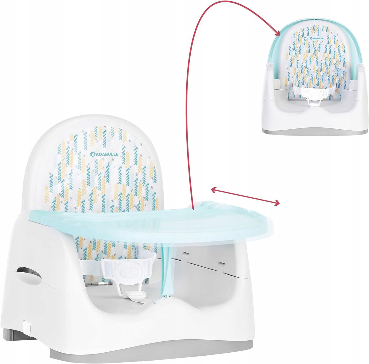 BADABULLE chaise haute avec tablette REHAUSSEUR