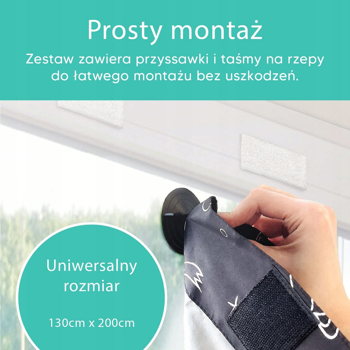 Zatemňovací roleta s přísavkami 130x200