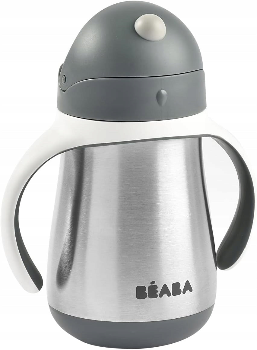 BEABA Trinklernbecher mit Trinkhalm EDELSTAHL 250 ml