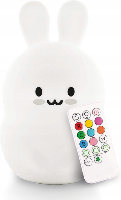 LUMIE PETS silikónová nočná lampa KRÁLIK + diaľkový ovládač 9 farieb