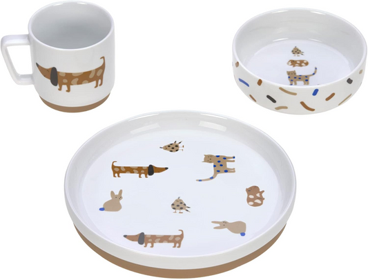 LASSIG Little Mateys plate, porcelain bowl, cup