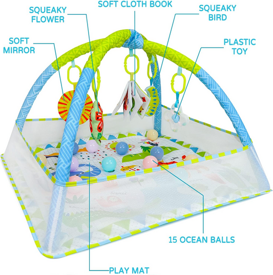 DR.RAPETI educational play mat with toys