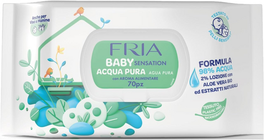 FRIA Baby Senstation třívrstvé vlhčené ubrousky s aloe x 70