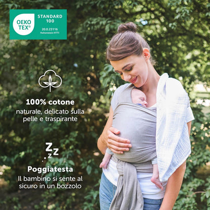 LALENI elastický šátek na nošení dětí do 15 kg