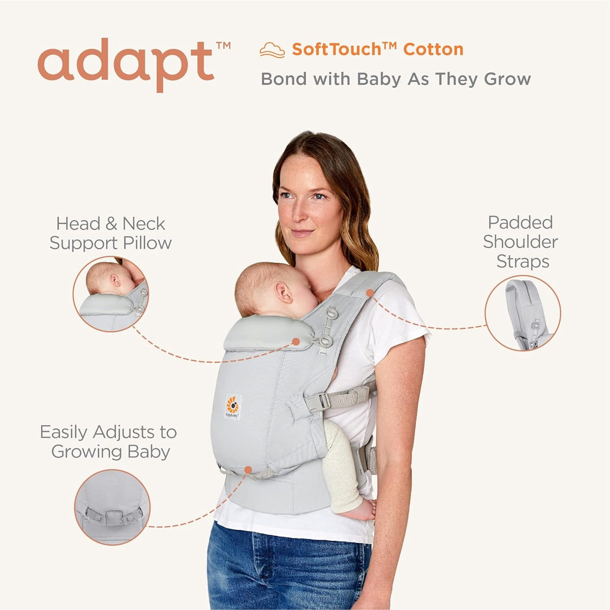 ERGOBABY ADAPT ergonomikus babahordozó 3,2–20 kg