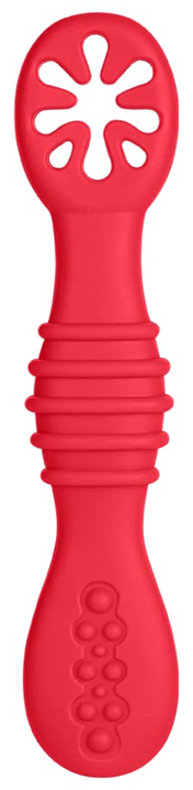 VICLOON Sticky Spoon cucchiaino in silicone 2,5 x 10 cm 4 m+ rosso