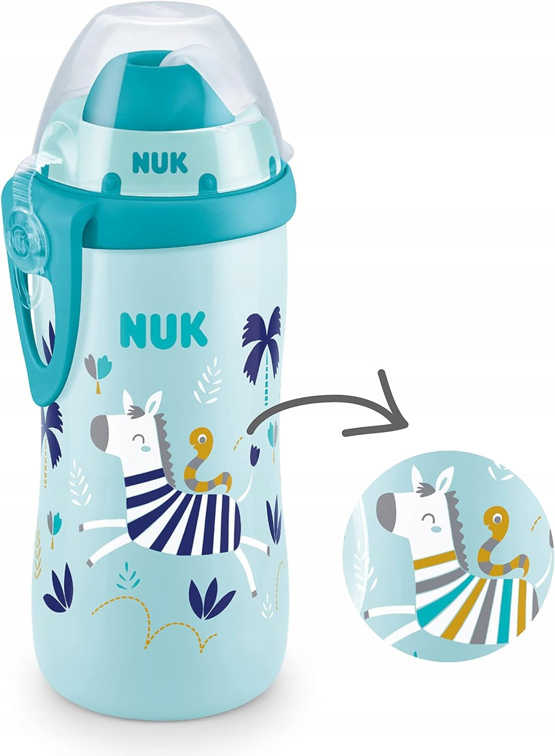 NUK Flexi Cup Trinkhalmbecher 300 ml Chamäleon-Effekt