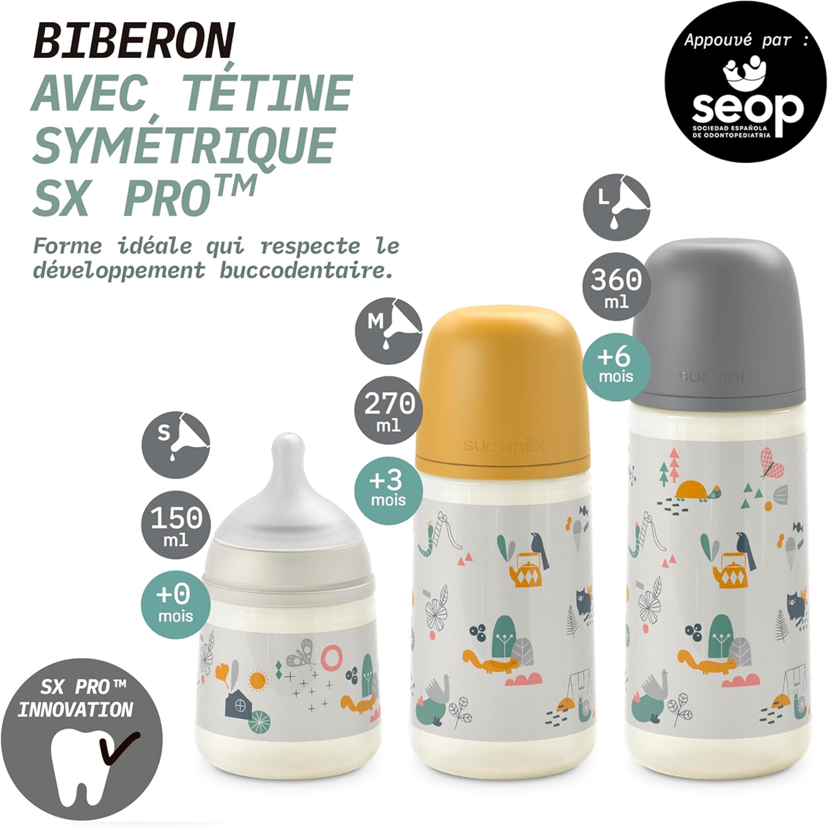 SUAVINEX SUAVINEX 360 ml bottle with SX PRO symmetrical nipple