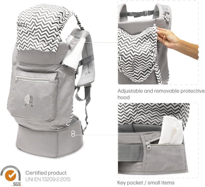 EBRAINIT ergonomikus hálós babahordozó 4 hónapos kortól 20 kg-ig