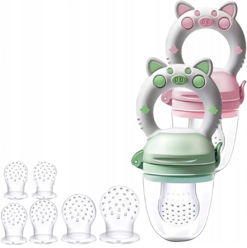 KAIYINGXIN massaggiagengive dosatore di frutta per bambini 3-24 mesi 2 pezzi 8 tettarelle
