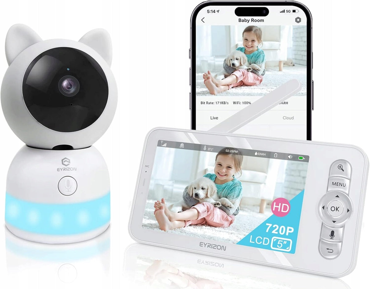 EYRIZON elektronische nanny met afstandsbediening 5" 2K HD + app