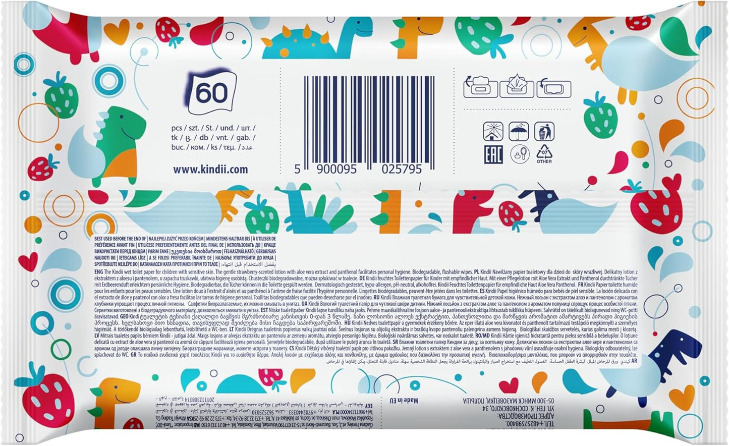 KINDII FUN moist toilet tissue x60