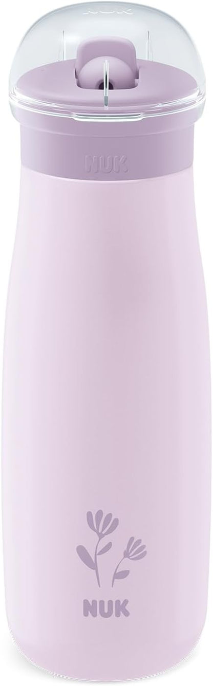 NUK Mini-Me Flip stalowa butelka ze słomką i ustnikiem 500 ml 12 m+